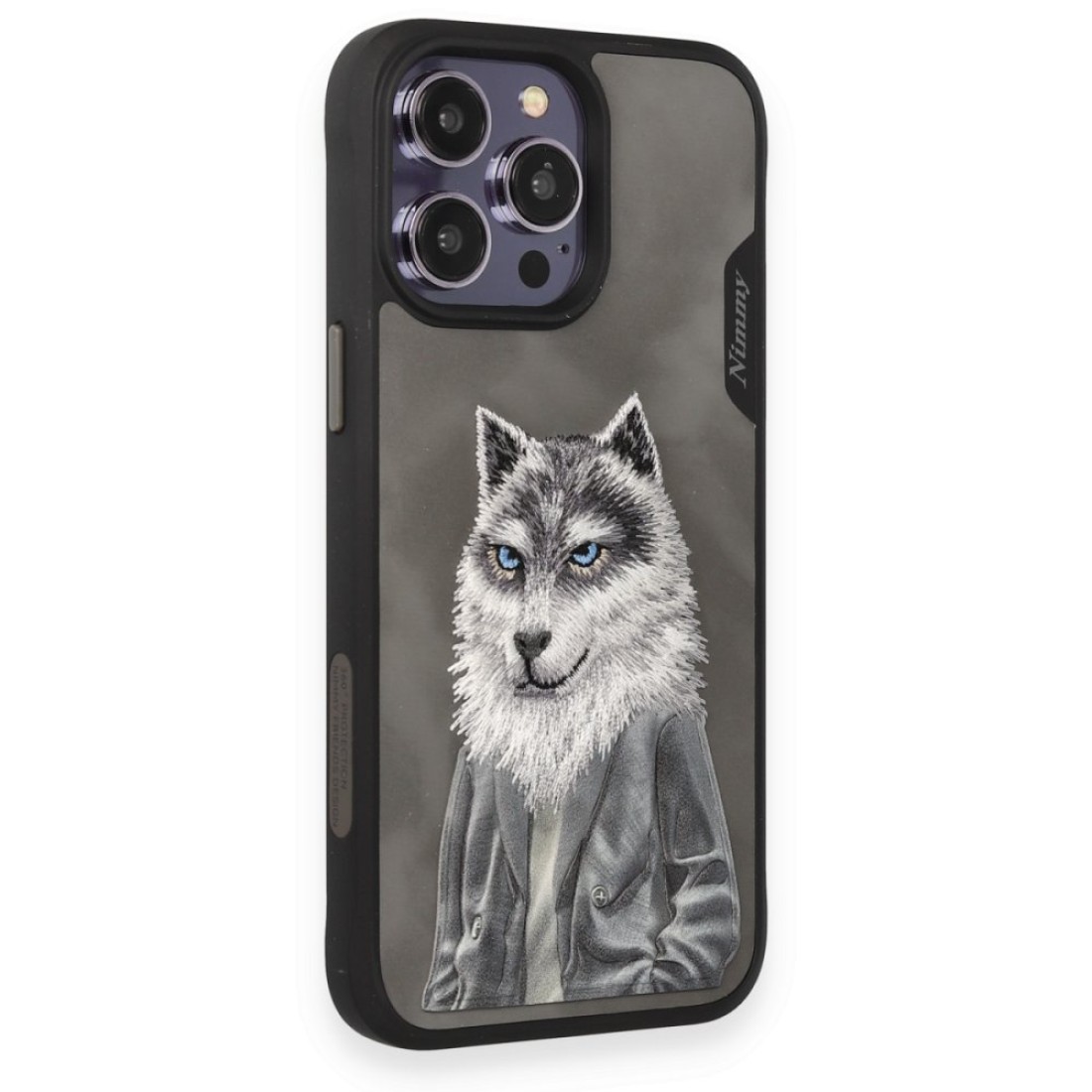 iPhone 14 Pro Max Nakış Desenli Gri iPhone 14 Pro Max Nakış Desenli Gri